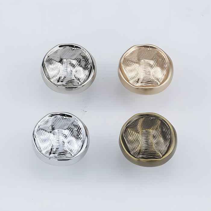 Organic Round Textured Zinc Alloy Cabinet Knobs