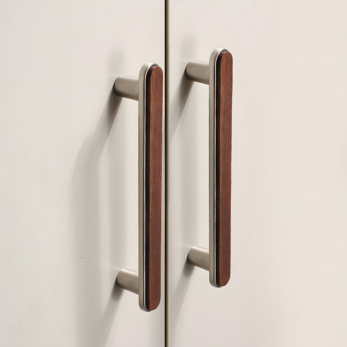 Modern Walnut Wooden Cabinet Handles