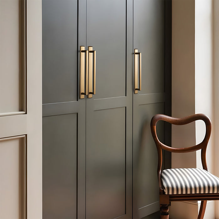 Modern Zinc Alloy Long Cabinet Pulls with Rectangle Backplate