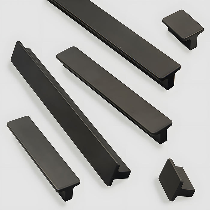 Simple Matte Black Drawer Pulls Kitchen Cabinet Handles