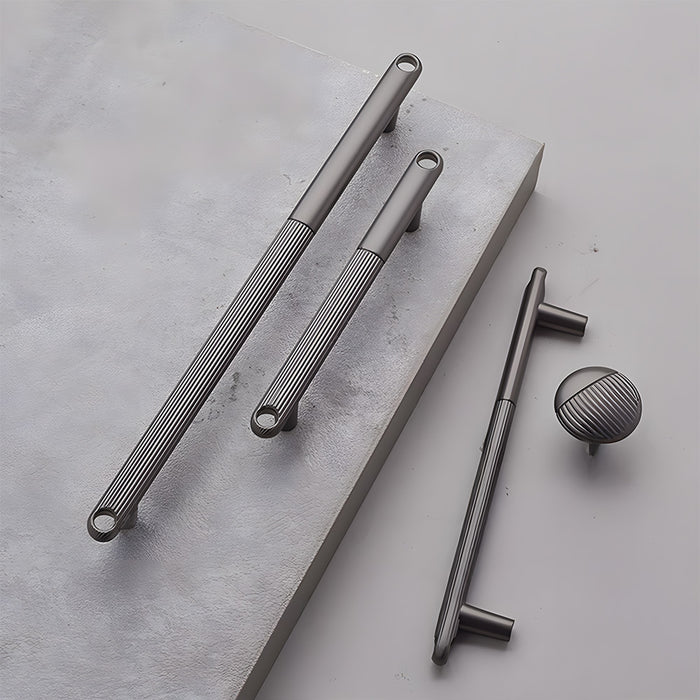 Modern Knurled Zinc Alloy Cabinet Pulls