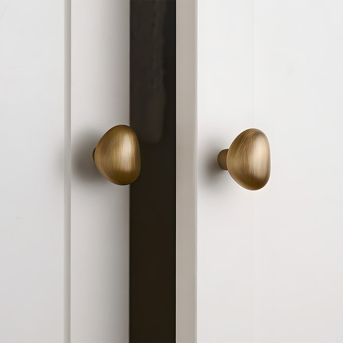 Organic Pebble Brushed Mushroom Drawer Knobs for Kitchen
