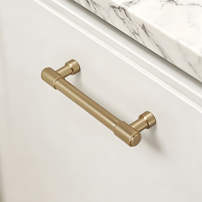 Modern Zinc Alloy Champagne Gold T Bar Cabinet Pulls