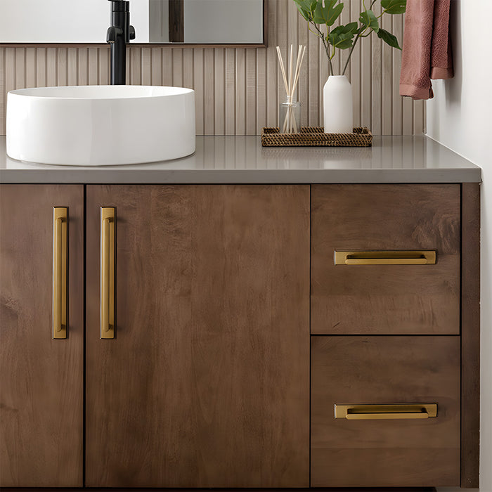 Modern Zinc Alloy Long Cabinet Pulls with Rectangle Backplate