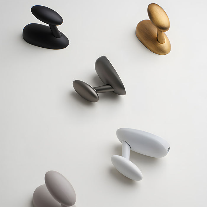 Modern Solid Brass Sculptural Pebble Coat & Towel Hooks