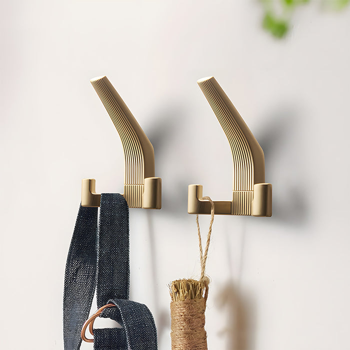 Modern Fluted Zinc Alloy Heavy Duty Double Wall Hooks