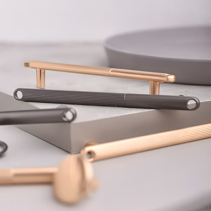 Modern Knurled Zinc Alloy Cabinet Pulls