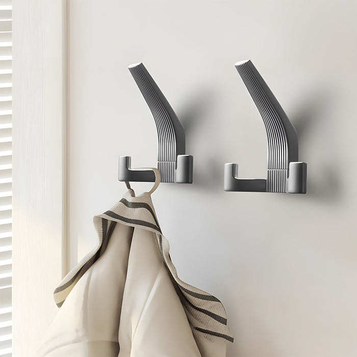 Modern Fluted Zinc Alloy Heavy Duty Double Wall Hooks
