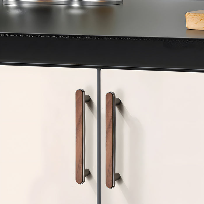 Modern Walnut Wooden Cabinet Handles
