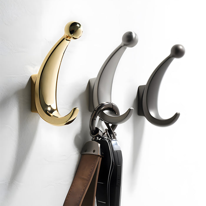 Modern Curved Zinc Alloy Dual Wall Hooks