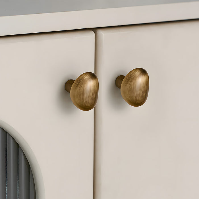 Organic Pebble Brushed Mushroom Drawer Knobs for Kitchen
