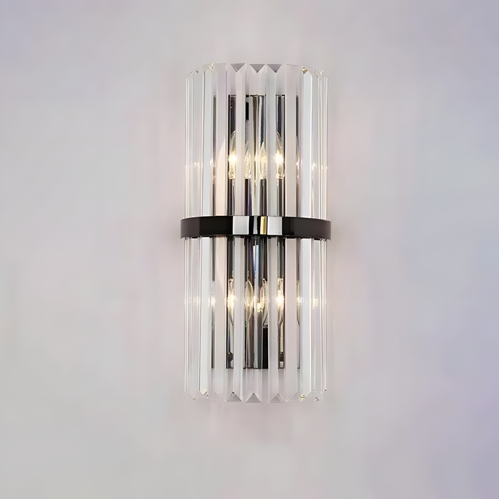 Decorative Ribbed Glass Wall Sconce for Bedroom