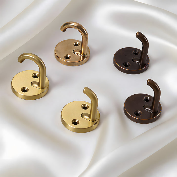 Modern Solid Brass Round Towel & Coat Hooks