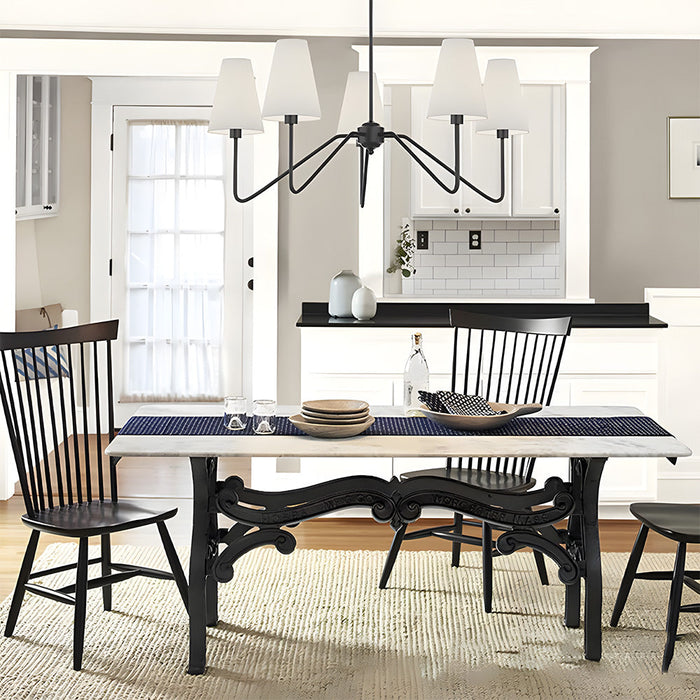 Modern Black Fabric Shade Chandelier