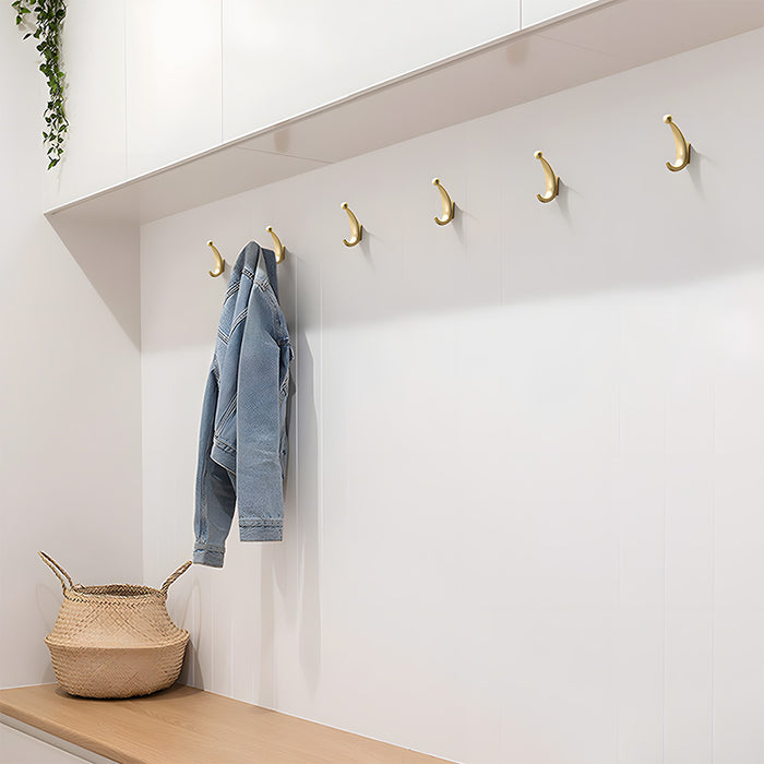 Modern Curved Zinc Alloy Dual Wall Hooks