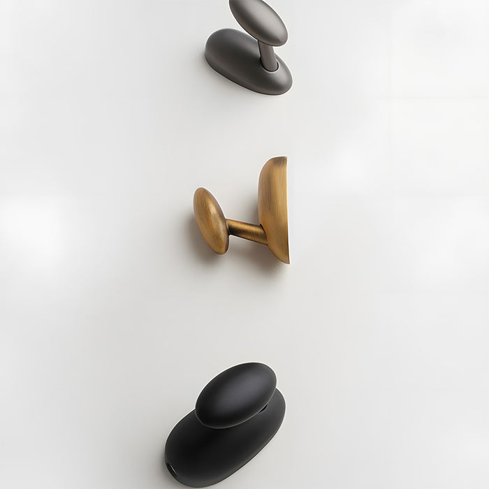 Modern Solid Brass Sculptural Pebble Coat & Towel Hooks