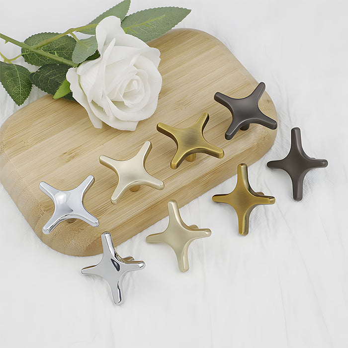 Modern Zinc Alloy Star Cross Cabinet Knobs