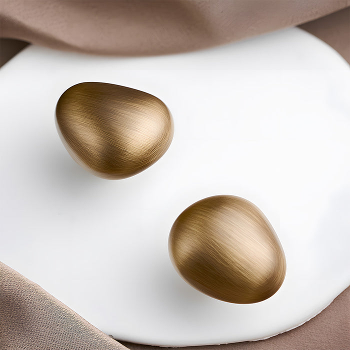 Organic Pebble Brushed Mushroom Drawer Knobs for Kitchen