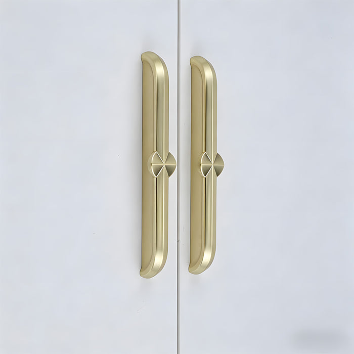 Modern Zinc Alloy Brushed Brass Cabinet Handles