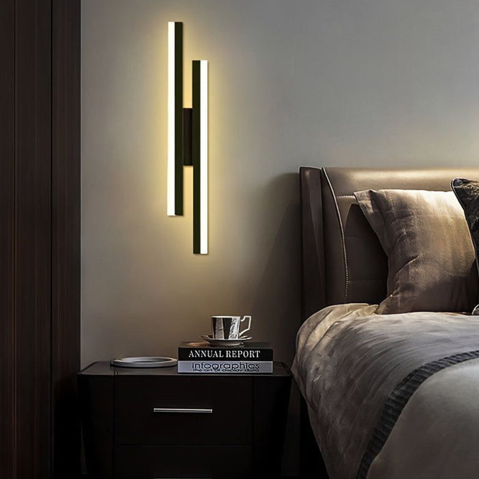 Modern Black Linear LED Wall Sconce Lighting for Bedroom & Living Room