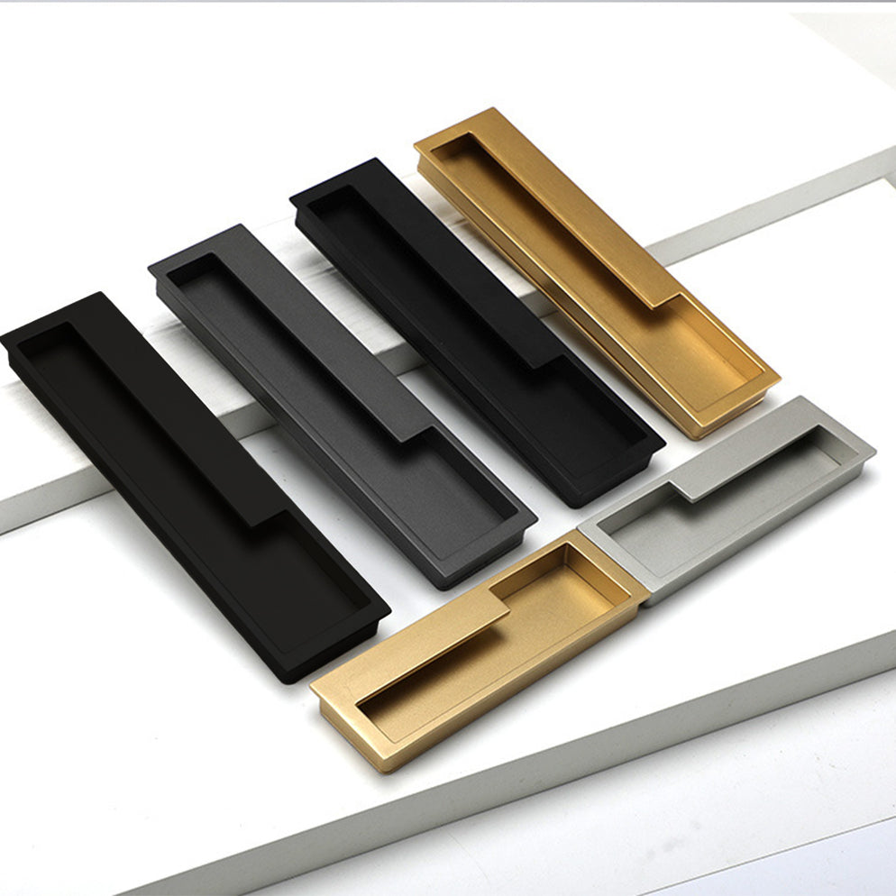 Kitchen inset cabinet handles recessed drawer pull cabinet | Goldenwarm