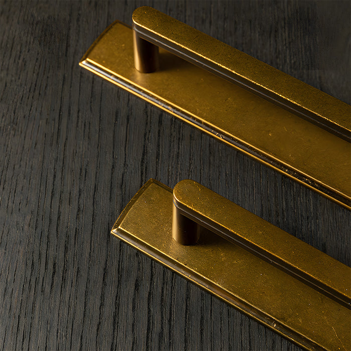 Modern Zinc Alloy Long Cabinet Pulls with Rectangle Backplate