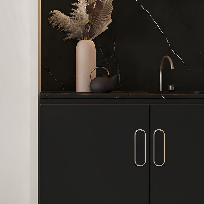 Simple Black Hidden Recessed Cabinet Pulls