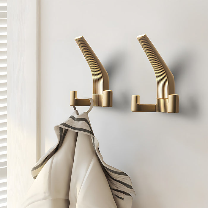 Modern Fluted Zinc Alloy Heavy Duty Double Wall Hooks