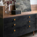 Square Textured Gold & Black Drawer Handles