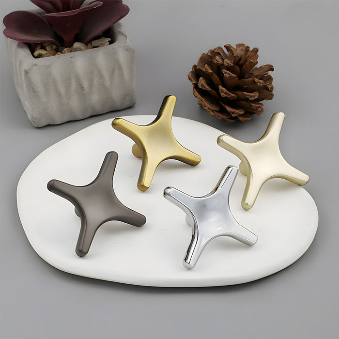 Modern Zinc Alloy Star Cross Cabinet Knobs
