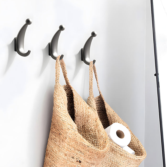 Modern Curved Zinc Alloy Dual Wall Hooks