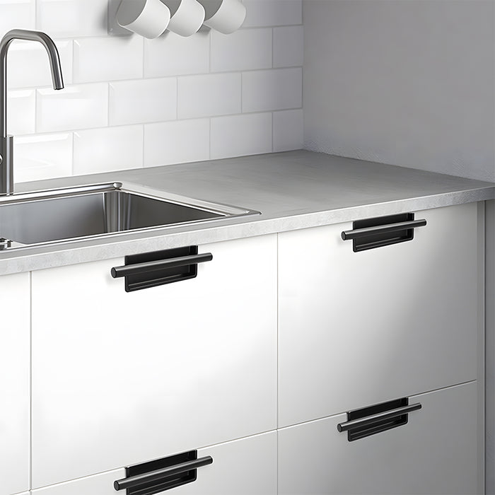 Art Deco Aluminum Alloy Recessed Door Pulls Cabinet Handles