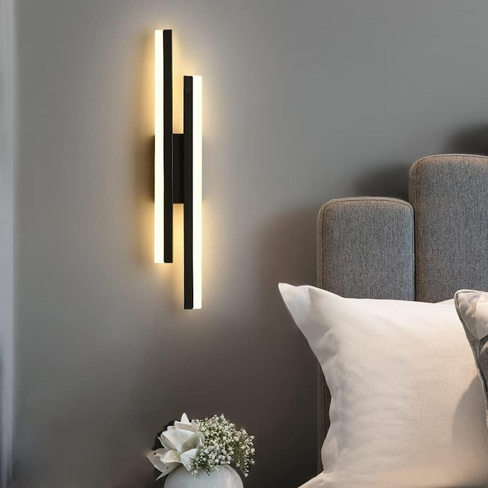Modern Black Linear LED Wall Sconce Lighting for Bedroom & Living Room
