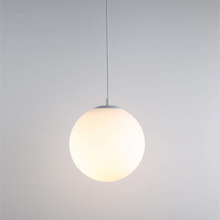 Modern White Glass Globe Pendant Light