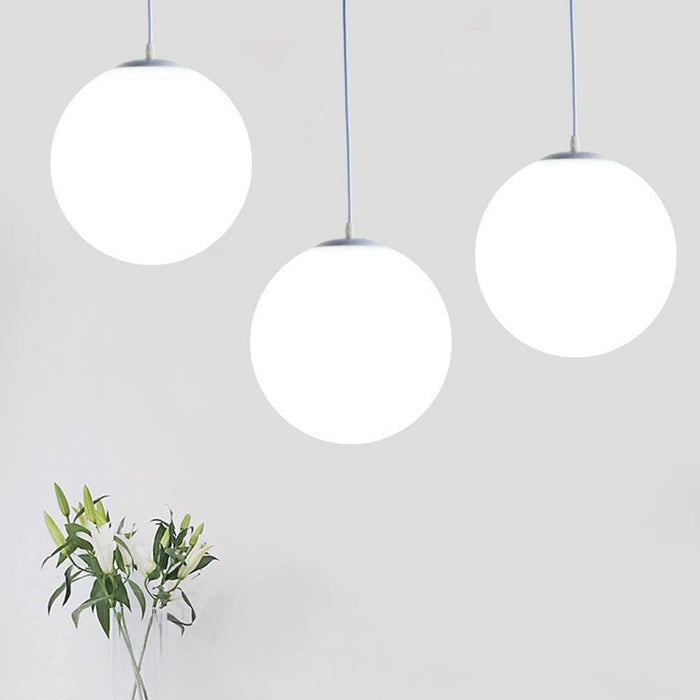 Modern White Glass Globe Pendant Light