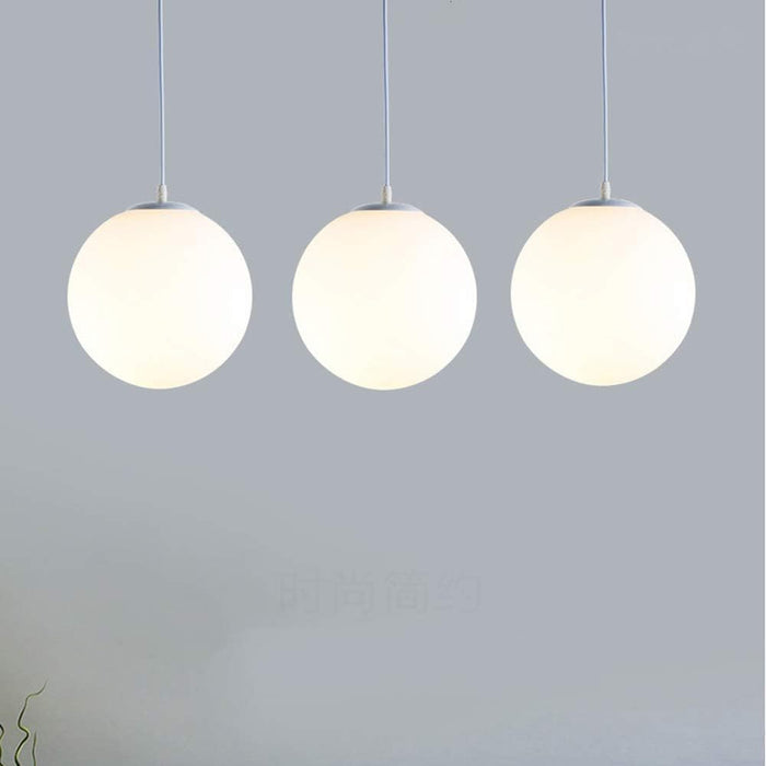 Modern White Glass Globe Pendant Light