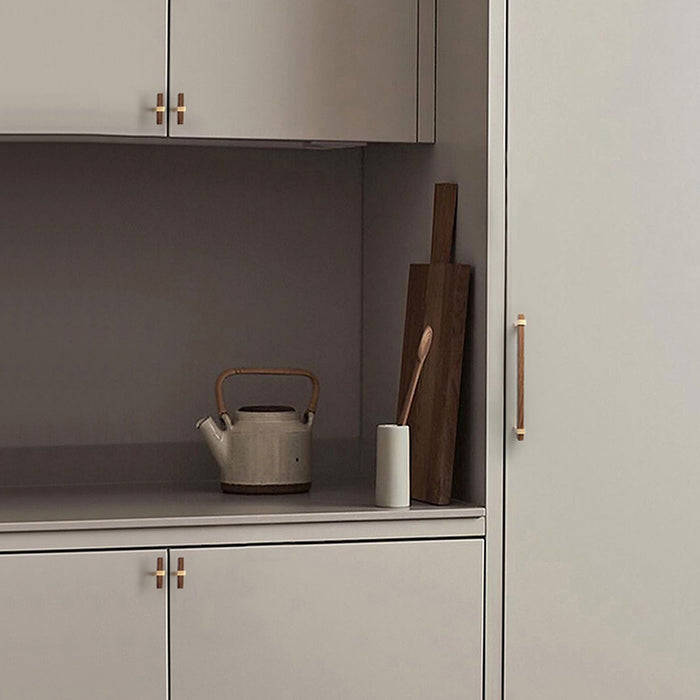 Square Wooden Brass Walnut Cabinet Handle Kitchen Drawer Pulls