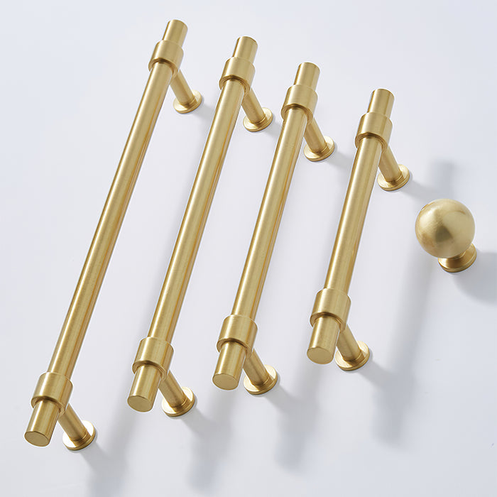 Gold Brass T-shaped Cabinet Handles