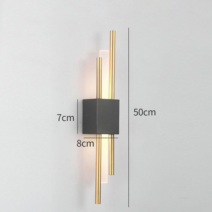 Modern Black and Gold LED Wall Sconce for Bedroom & Living Room