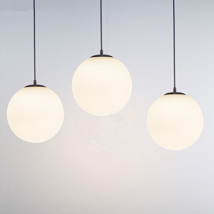 Modern White Glass Globe Pendant Light