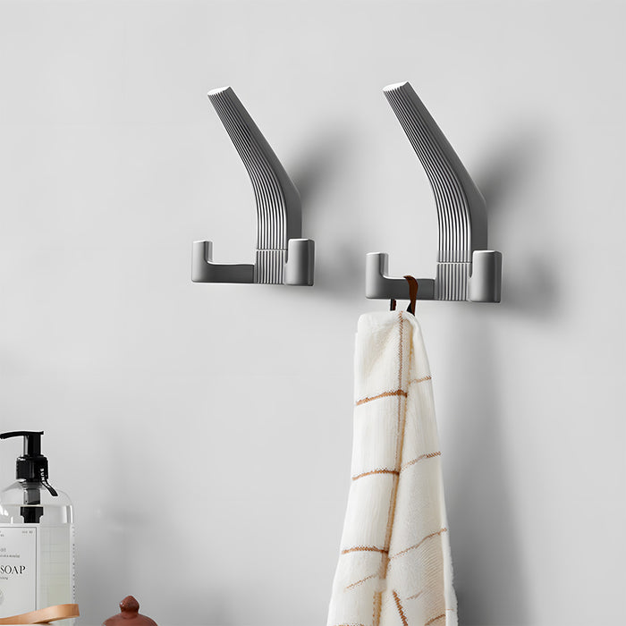 Modern Fluted Zinc Alloy Heavy Duty Double Wall Hooks
