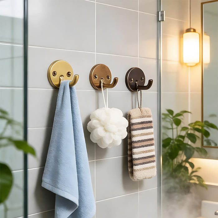 Modern Solid Brass Round Towel & Coat Hooks