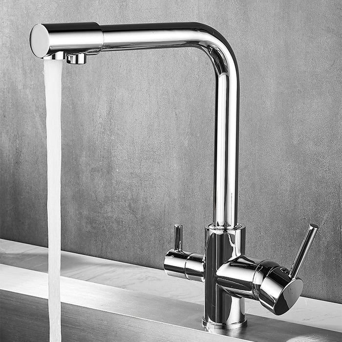 Dual Lever Kitchen Mixer Faucet with Water Filtering