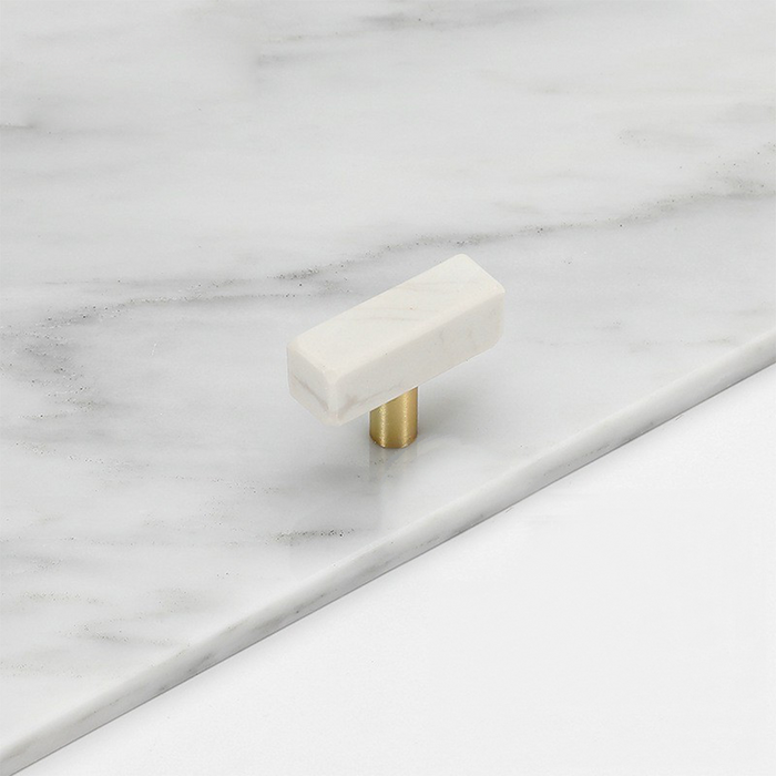 Modern White Marble Minimalist Cabinets Pulls