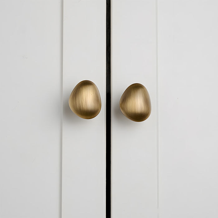 Organic Pebble Brushed Mushroom Drawer Knobs for Kitchen