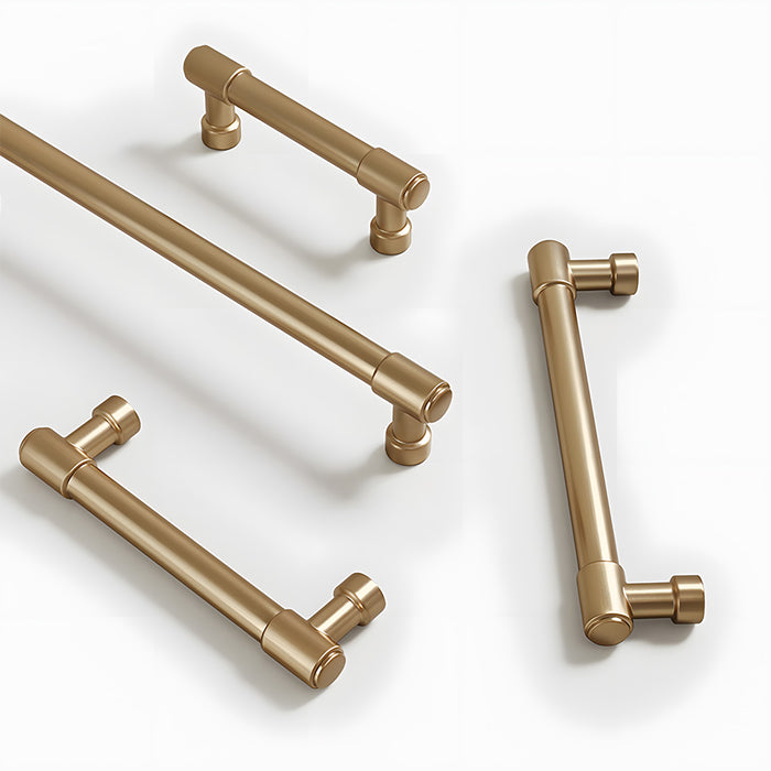Modern Zinc Alloy Champagne Gold T Bar Cabinet Pulls