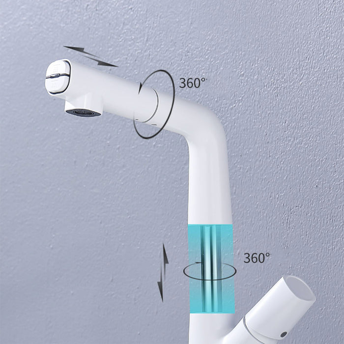 Height-adjustable Pull-out Single-hole Bathroom Faucet