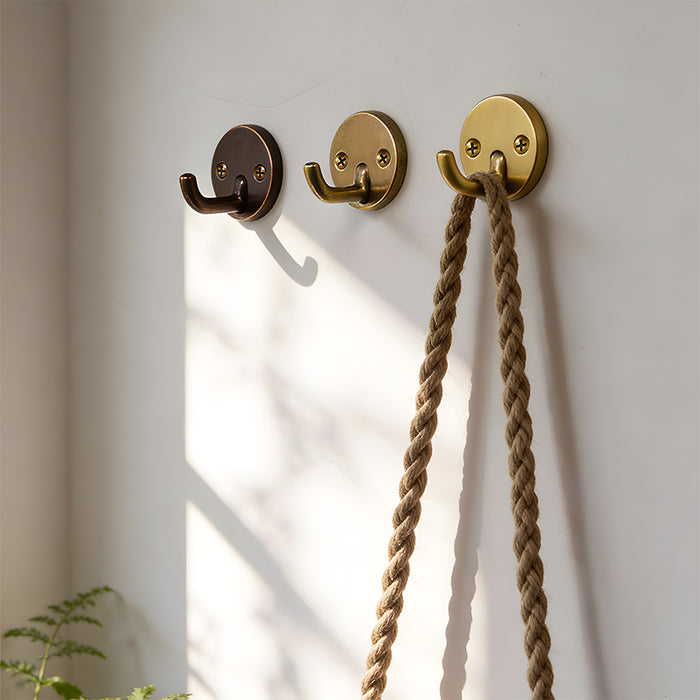 Modern Solid Brass Round Towel & Coat Hooks