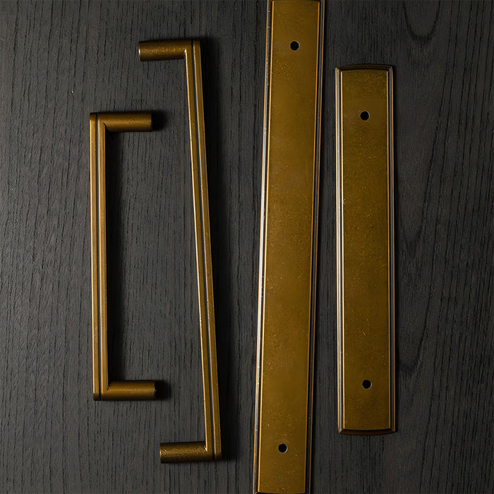 Modern Zinc Alloy Long Cabinet Pulls with Rectangle Backplate