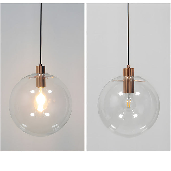 Vintage Clear Glass Globe Pendant Light